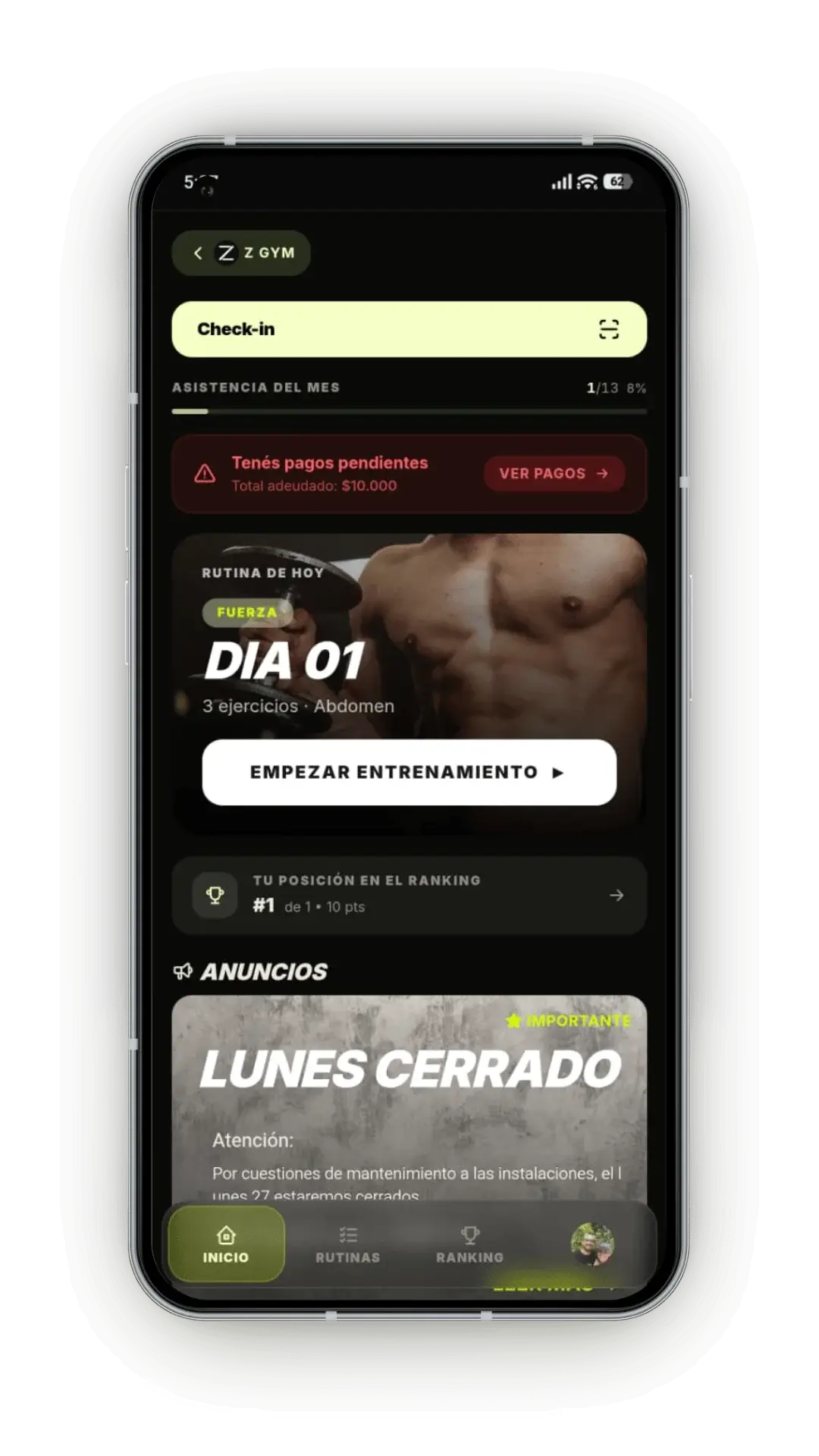 App móvil de fitness